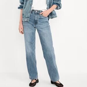 Old Navy OG LOOSE Secret-Smooth High Rise Denim High Waist Straight Leg Jeans